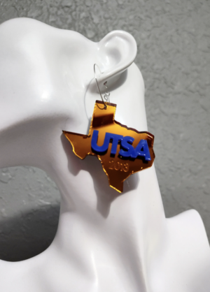 UTSA Acrylic Mirrored Earrings